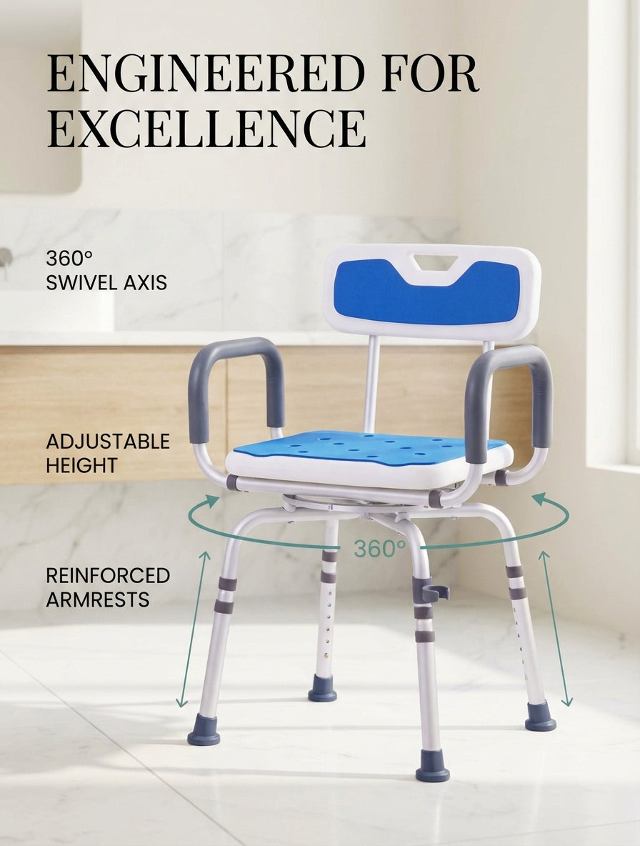 Belton Axis 360® - Swivel Shower Chair, Medical-Grade Mobility
