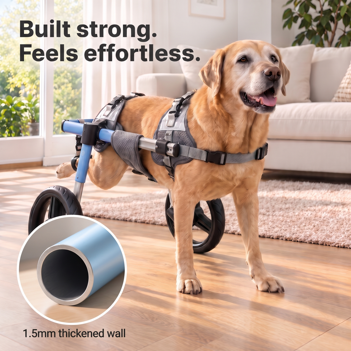 Belton Dog Wheelchair — Adjustable Rear-Leg Support Cart for Injured, Senior & Paralyzed Dogs (6-88 lbs)